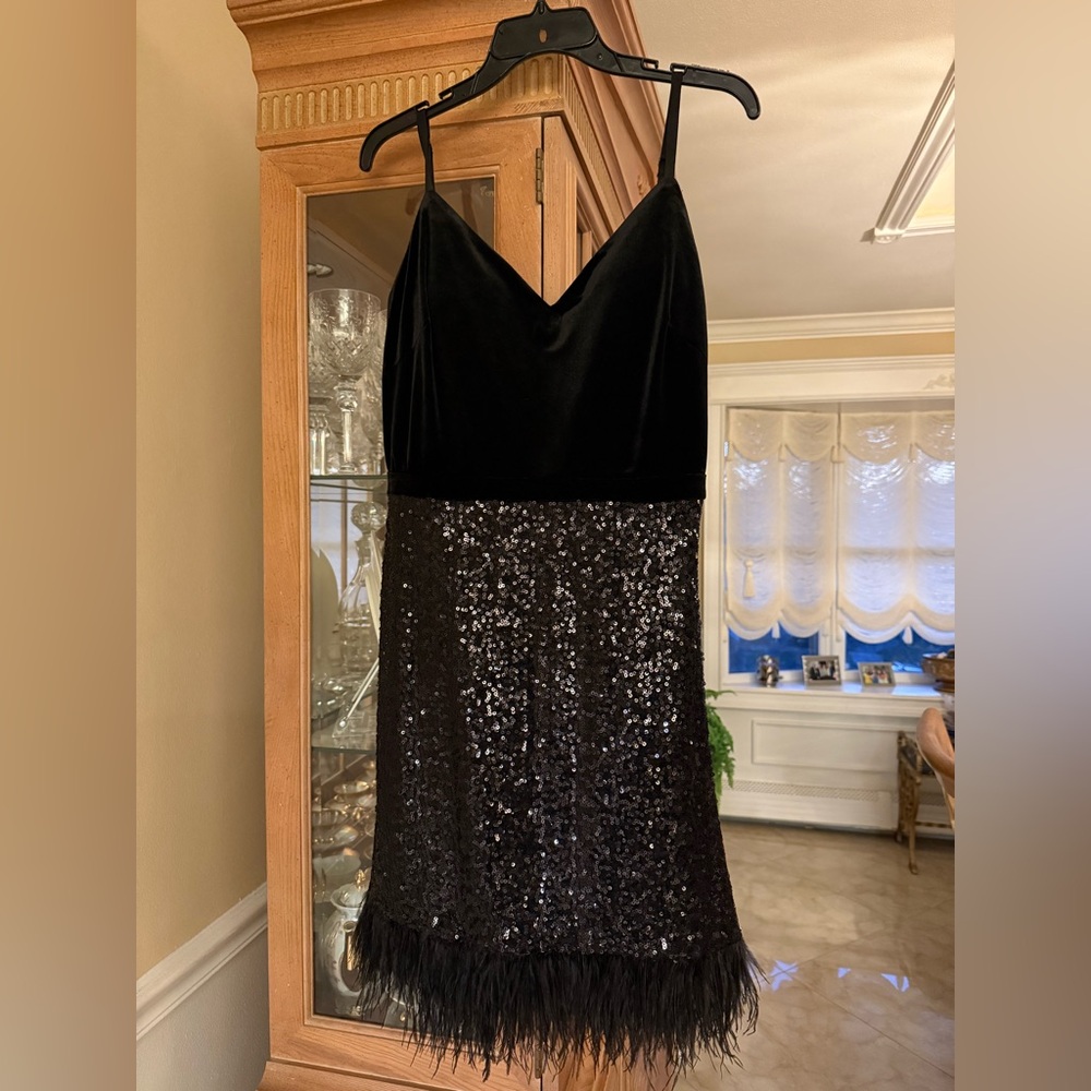 Guess Black Sequin Evening Dress